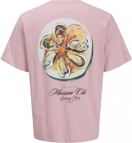 Jack & Jones Marina Crew Neck T-Shirt Tickled Pink - T-shirts - T-shirts i store størrelser - 2XL-14XL
