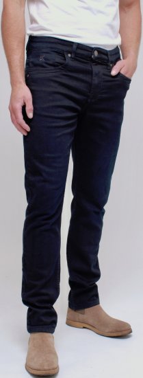 Kam Jeans Jacob Knitted Denim Reg Fit Jeans Blue-Black - Jeans og bukser - Herrejeans og bukser i store størrelser W40-W70