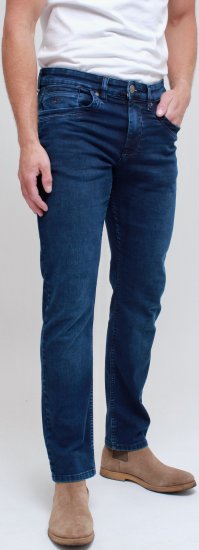 Kam Jeans Jacob Knitted Denim Reg Fit Jeans Mid Wash Blue - Jeans og bukser - Herrejeans og bukser i store størrelser W40-W70
