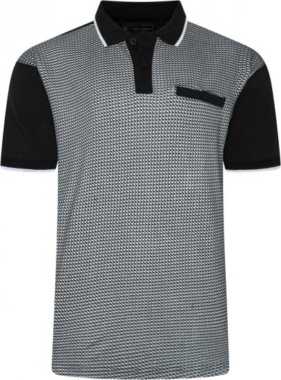 Kam Jeans 5518 Smart Mini Geo-Print Polo Black - Polotrøjer - Polotrøjer 2XL-8XL