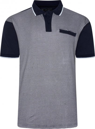 Kam Jeans 5518 Smart Mini Geo-Print Polo Navy - Polotrøjer - Polotrøjer 2XL-8XL