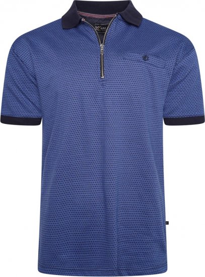 Kam Jeans 5520 Dobby Weaved Polo Victoria Blue - Polotrøjer - Polotrøjer 2XL-8XL