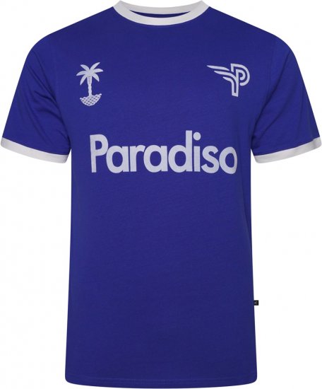 Kam Jeans 5768 Paradiso Print T-Shirt Surf Blue - T-shirts - T-shirts i store størrelser - 2XL-14XL