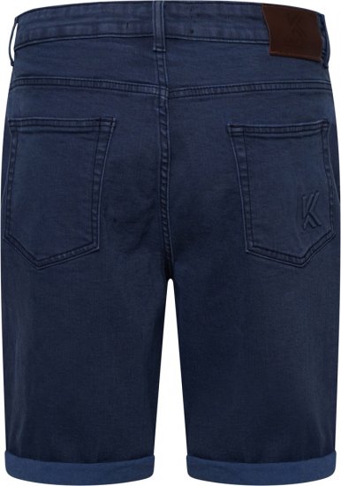 Kam Jeans Onana Embossed Wash Denim Shorts Smokey Blue - Shorts - Shorts i store størrelser - W40-W60
