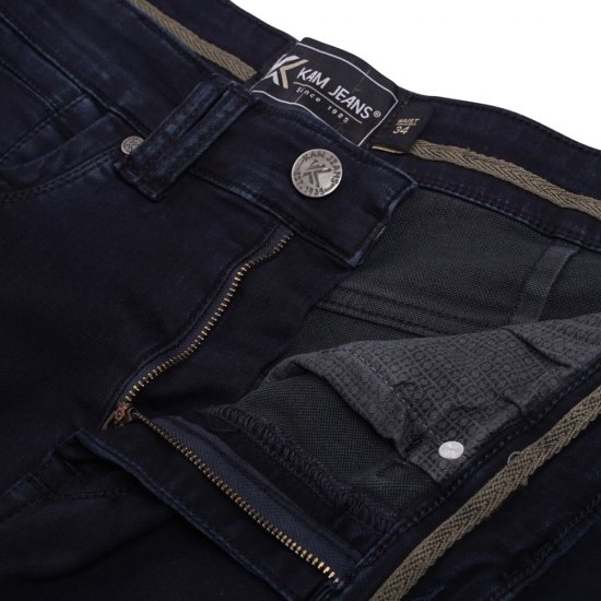 Kam Jeans Pepe Knitted Denim Shorts Blue-Black - Shorts - Shorts i store størrelser - W40-W60