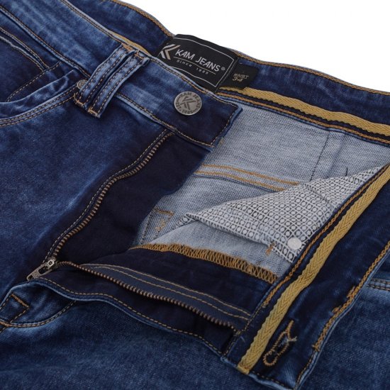 Kam Jeans Pepe Knitted Denim Shorts Random Mid Wash Blue - Shorts - Shorts i store størrelser - W40-W60