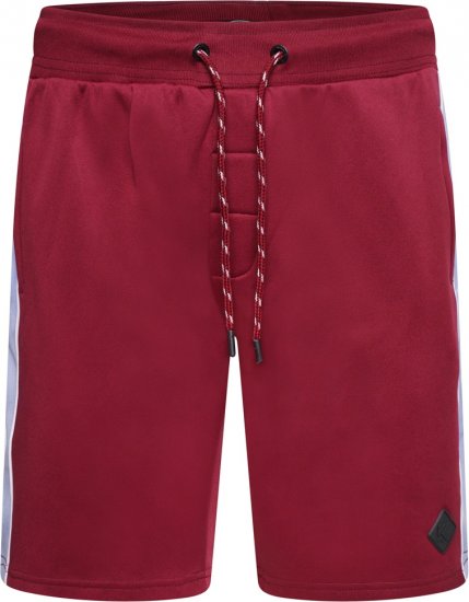 Kam Jeans TS006 Retro Pannelled Tracky Set (Shorts/Sleeveless Hoodie) Red - Tracksuits - Tracksuits i store størrelser til mænd