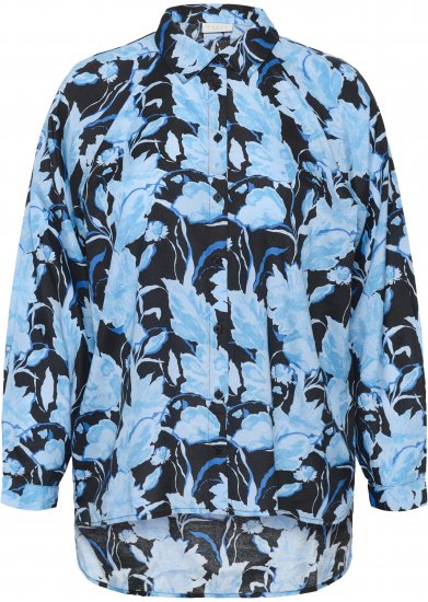 Kaffe Curve Sasja Langærmet skjorte Blue Snake Flower - Bluser & tunikaer - 