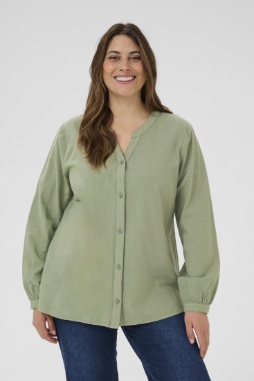 Kaffe Curve Nana Langærmet skjorte Grøn - Bluser & tunikaer - 