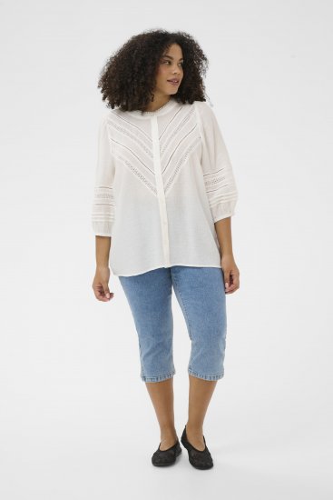 Kaffe Curve Liwa Shirt Chalk - Skjortebluser - 