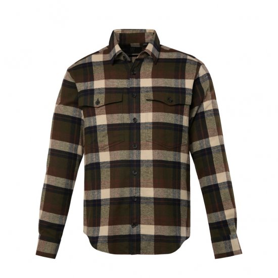 JP1880 Shirt Flannel Long Sleeve Dark Brown TALL - HERRETØJ MT-6XLT - Tøj til høje mænd
