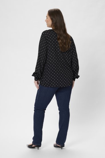 Kaffe Curve Joy Bluse Sort / Hvid Prikket - Bluser & tunikaer - 