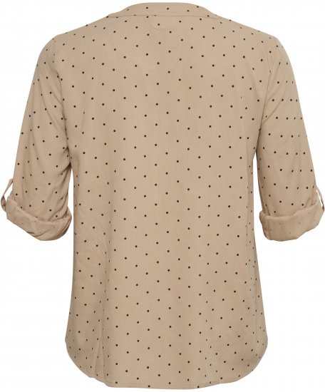 Kaffe Curve Joy Bluse Beige / Sort Prikket - Bluser & tunikaer - Bluser og tunikaer til alle størrelser