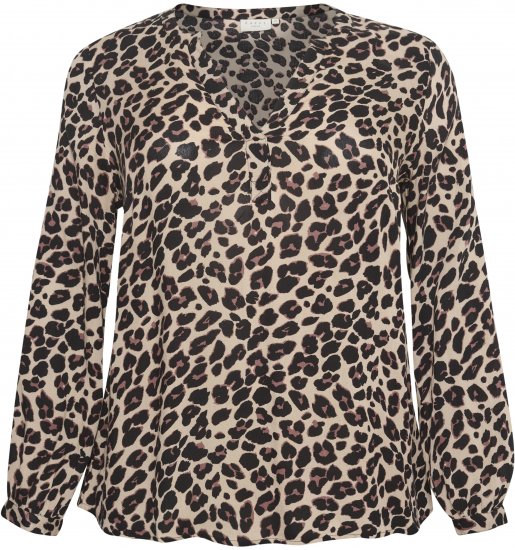 Kaffe Curve Mirta Tilly Bluse Leopardmønster - Bluser & tunikaer - 