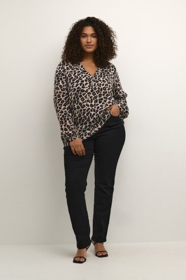 Kaffe Curve Mirta Tilly Bluse Leopardmønster - Bluser & tunikaer - 