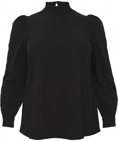 Kaffe Curve Ditta Smock Bluse Sort - Bluser & tunikaer - 