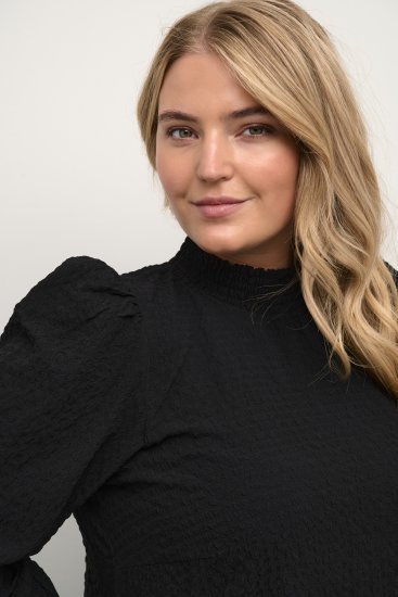 Kaffe Curve Ditta Smock Bluse Sort - Bluser & tunikaer - 