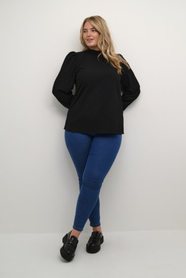Kaffe Curve Ditta Smock Bluse Sort - Bluser & tunikaer - 