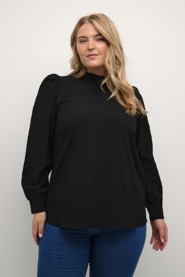 Kaffe Curve Ditta Smock Bluse Sort - Bluser & tunikaer - 