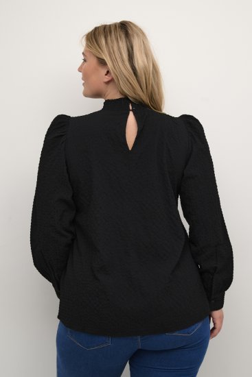 Kaffe Curve Ditta Smock Bluse Sort - Bluser & tunikaer - 