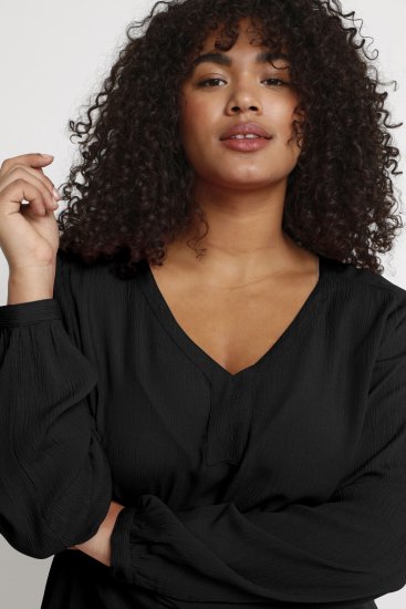 Kaffe Curve Ami Langærmet Bluse Sort - T-shirts - 