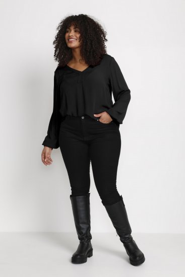 Kaffe Curve Ami Langærmet Bluse Sort - T-shirts - 