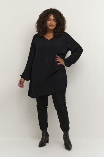 Kaffe Curve Ami Langærmet Tunika Sort - T-shirts - 