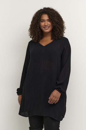 Kaffe Curve Ami Langærmet Tunika Sort - T-shirts - 