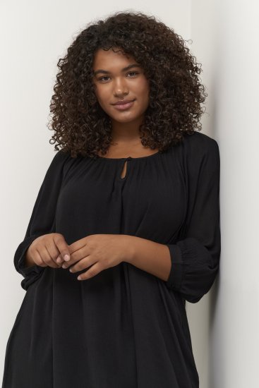 Kaffe Curve Ami 3/4-Ærmet Tunika Sort - T-shirts - 