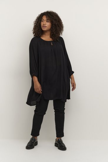 Kaffe Curve Ami 3/4-Ærmet Tunika Sort - T-shirts - 