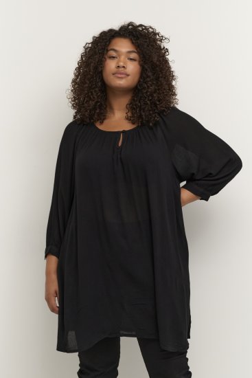 Kaffe Curve Ami 3/4-Ærmet Tunika Sort - T-shirts - 
