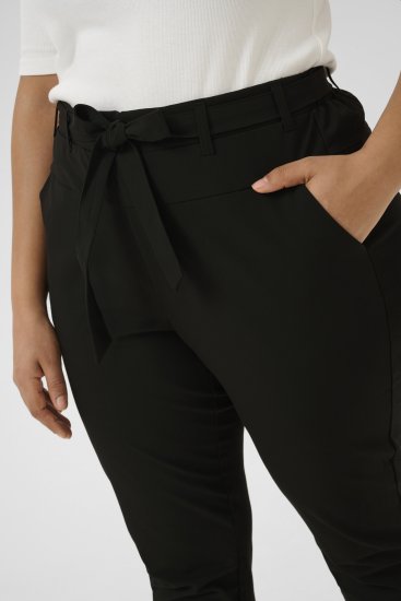 Kaffe Curve Jia Bukser med Bælte Sort - Jeans & Bukser i Store Størrelser – Plus Size - 