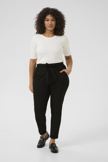 Kaffe Curve Jia Bukser med Bælte Sort - Jeans & Bukser i Store Størrelser – Plus Size - 