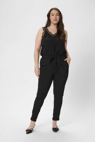 Kaffe Curve Jia Bukser med Bælte Sort - Jeans & Bukser i Store Størrelser – Plus Size - 