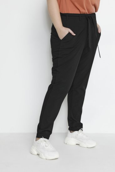 Kaffe Curve Jia Bukser med Bælte Sort - Jeans & Bukser i Store Størrelser – Plus Size - 