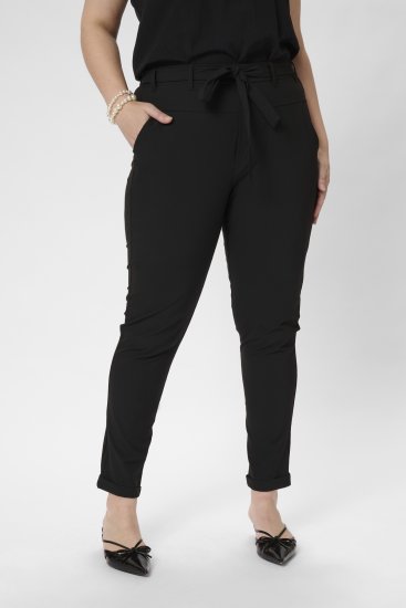 Kaffe Curve Jia Bukser med Bælte Sort - Jeans & Bukser i Store Størrelser – Plus Size - 