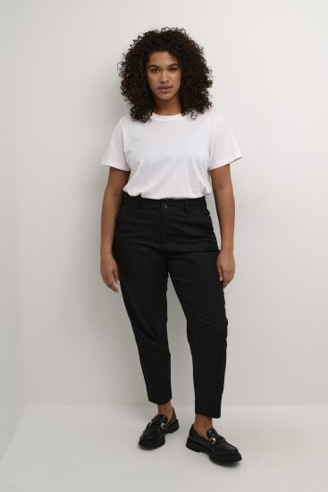 Kaffe Curve Leana Chinobukser 7/8 Sort - Jeans & Bukser i Store Størrelser – Plus Size - 