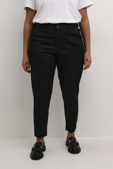 Kaffe Curve Leana Chinobukser 7/8 Sort - Jeans & Bukser i Store Størrelser – Plus Size - 