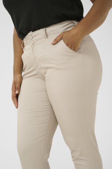 Kaffe Curve Leana Chinobukser 7/8 Lysegrå - Jeans & Bukser i Store Størrelser – Plus Size - 