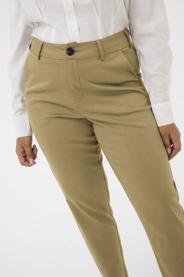 Kaffe Curve Leana Chinobukser 7/8 Mørk beige - Jeans & Bukser i Store Størrelser – Plus Size - 