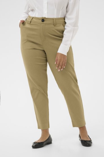 Kaffe Curve Leana Chinobukser 7/8 Mørk beige - Jeans & Bukser i Store Størrelser – Plus Size - 