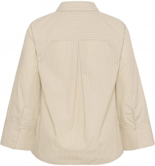 Kaffe Curve Josa Shirt Feather Grey Stripe - Skjortebluser - 