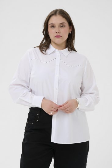 Kaffe Curve Janni Shirt Optical White - Skjortebluser - 
