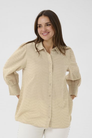 Kaffe Curve Penelopia Shirt Feather Grey - Skjortebluser - 