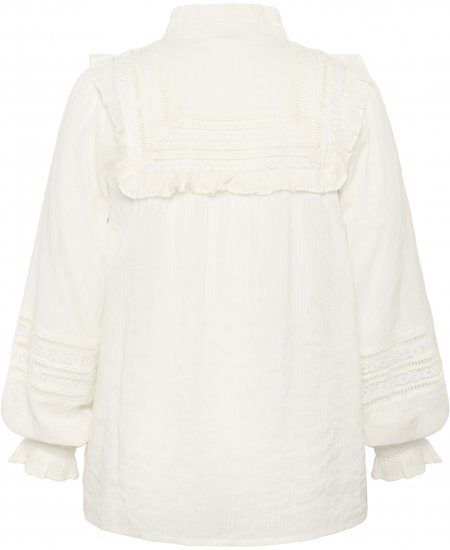 Kaffe Curve Jessa Shirt Long Sleeve White - Skjortebluser - 