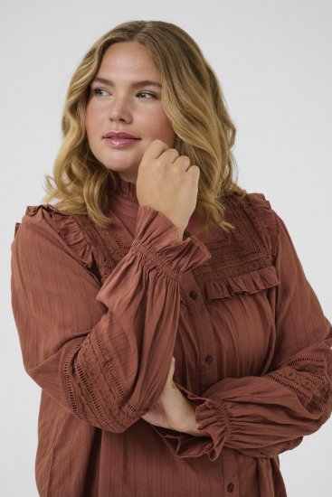 Kaffe Curve Jessa Shirt Henna Brown - Bluser & tunikaer - 