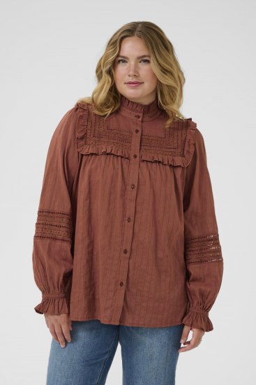 Kaffe Curve Jessa Shirt Henna Brown - Bluser & tunikaer - 