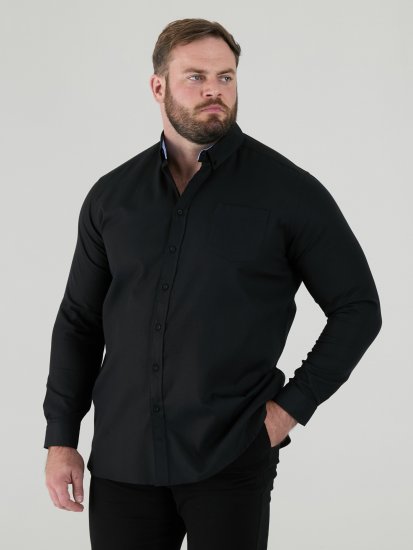 D555 Richard Langærmet Oxfordskjorte TALL Sort - TALL skjorter - 