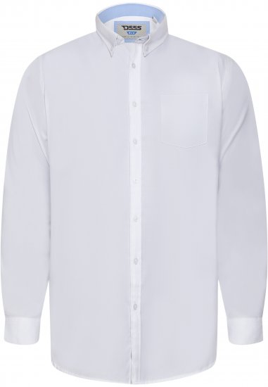 D555 Richard Langærmet Oxfordskjorte TALL Hvid - TALL skjorter - 