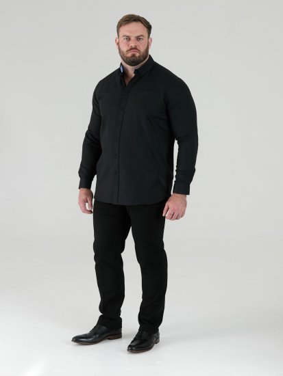 D555 Richard Langærmet Oxfordskjorte TALL Sort - TALL skjorter - 